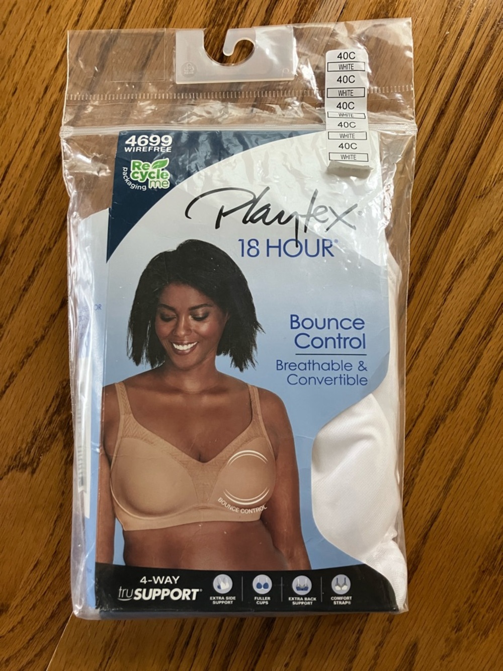 Playtex 18 Hour Bounce Control Bra - White Size 40C